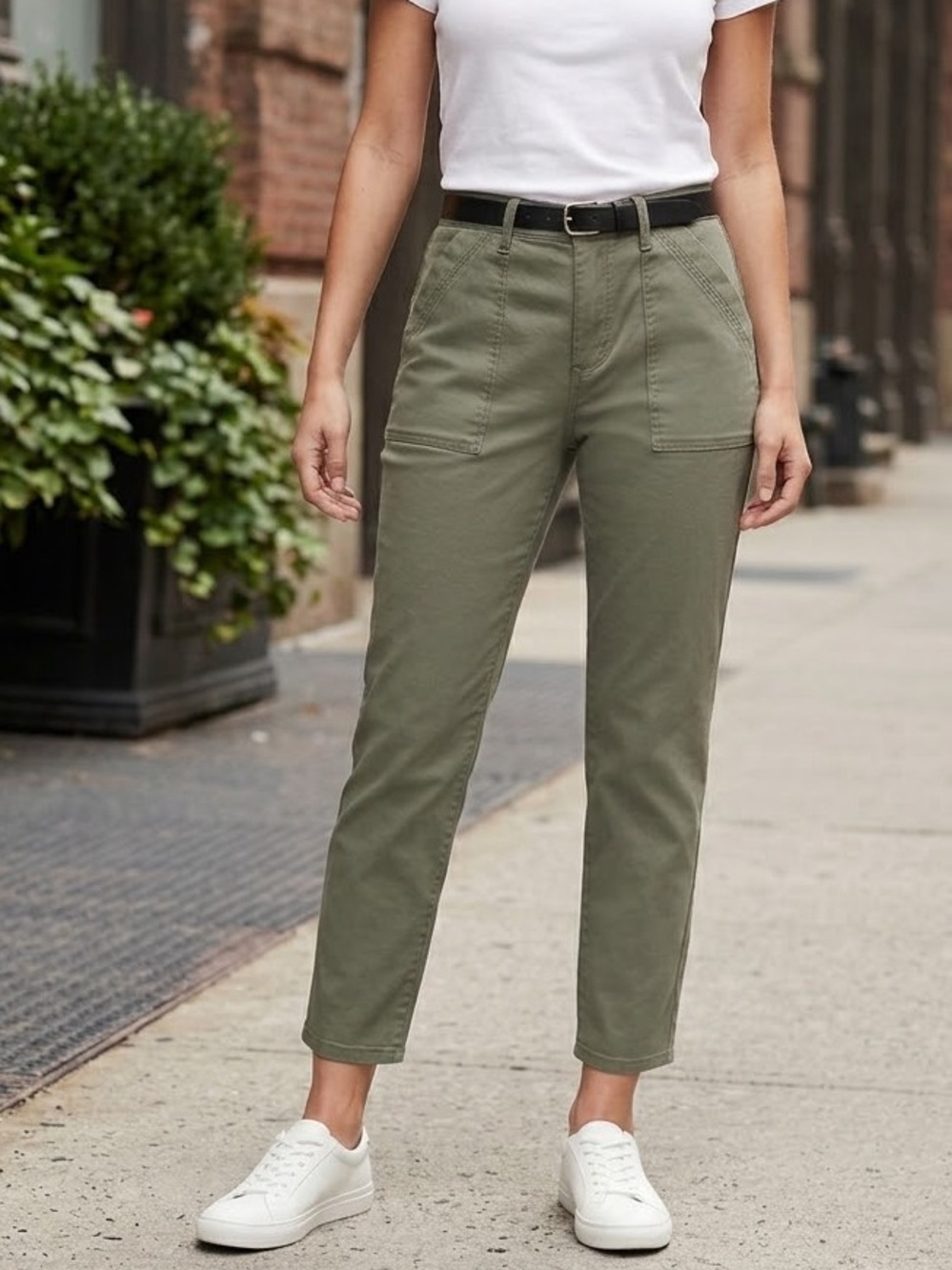 Banana Republic Olive Green Utility Ankle Pants